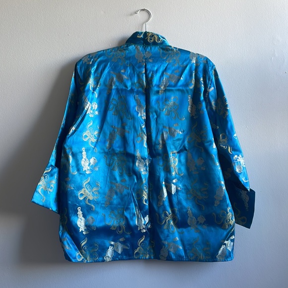 Vintage Blue Kimono Top Large - Picture 4 of 6